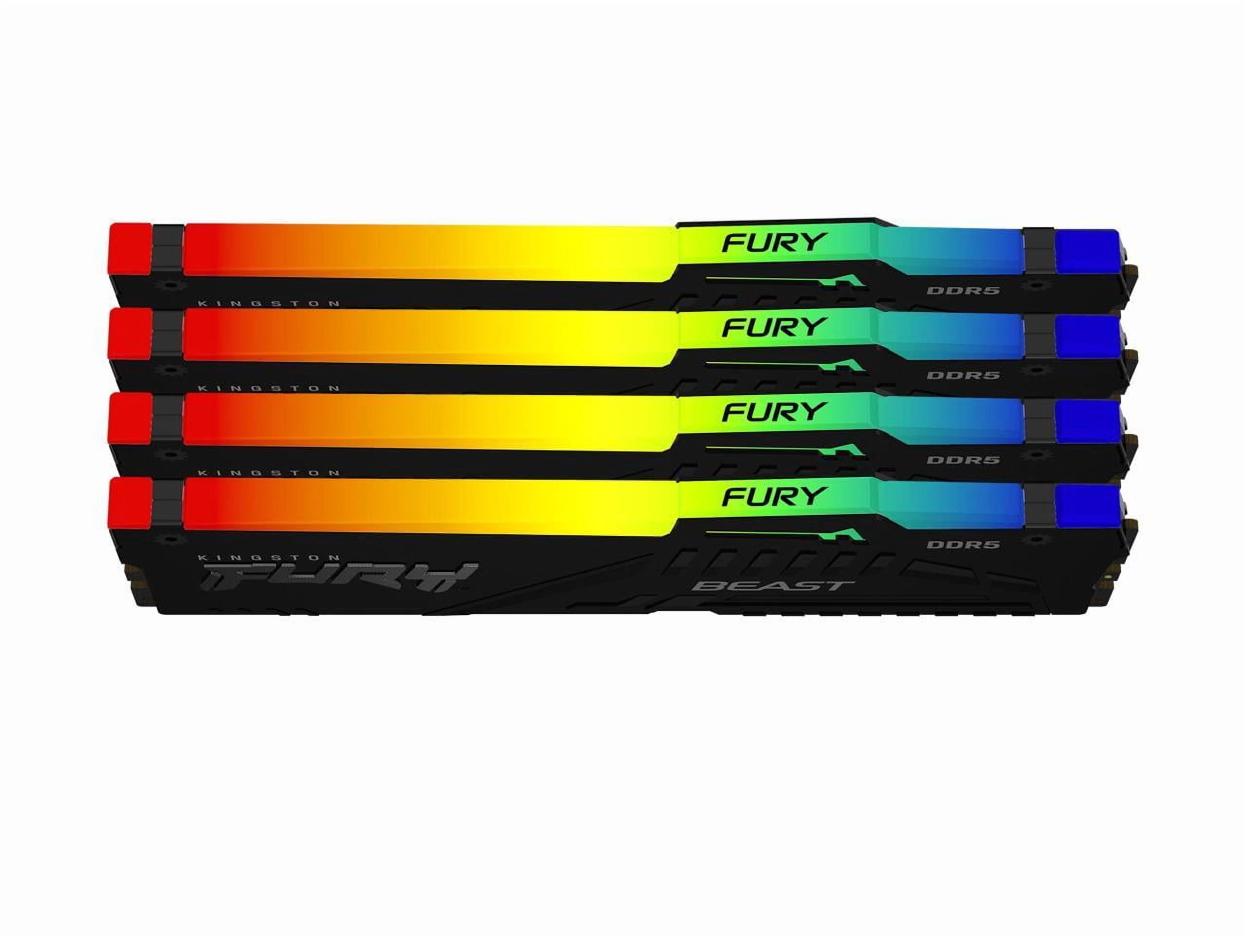 Kingston 128GB DDR5 5200MT/s CL40 DIMM RGB Memory Kit, 4x32GB