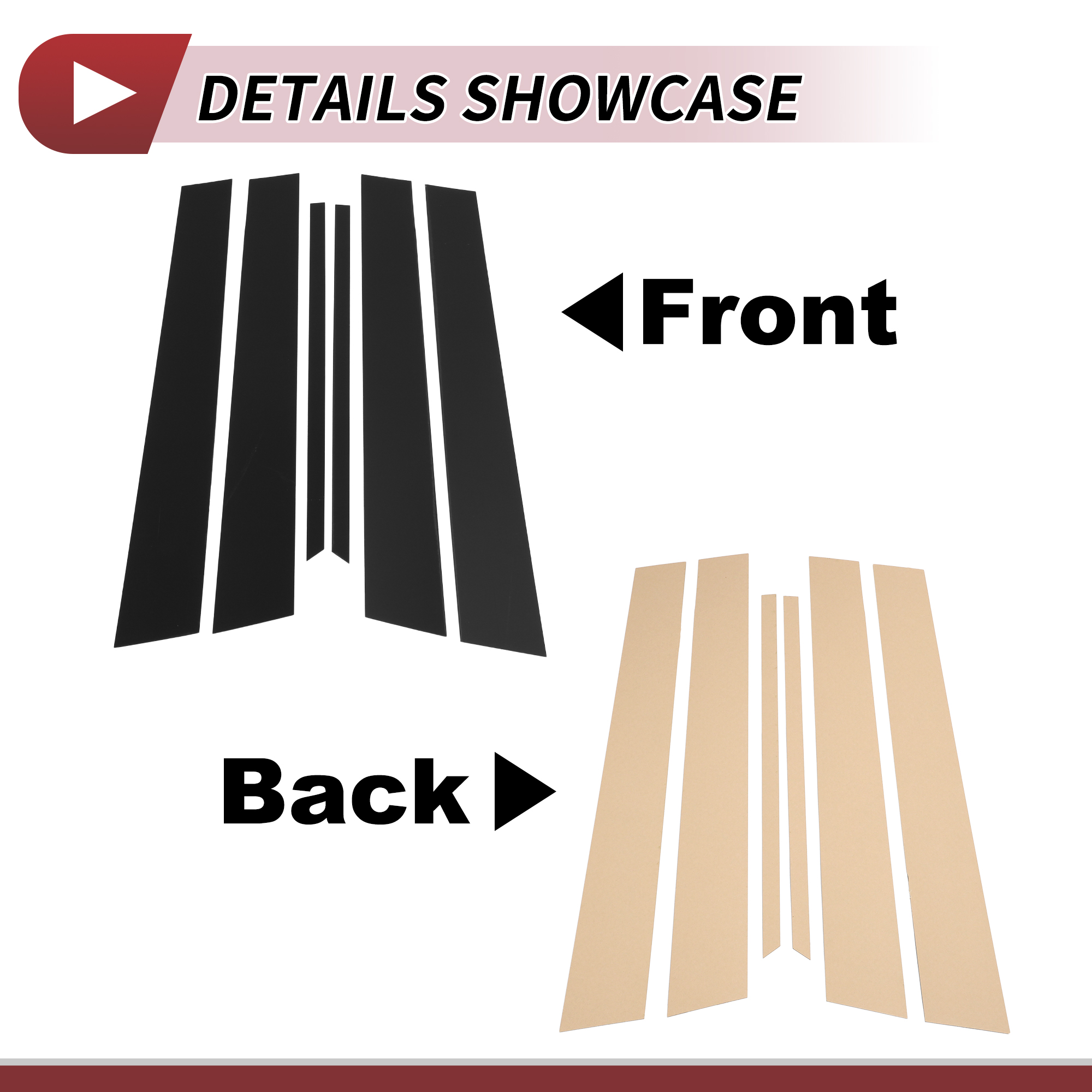 Unique Bargains 6Pcs Door Pillar Window Trim For Nissan Sentra 2000-2006 Black