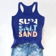 thumbnail image 2 of Women Summer Tops Women Racerback Tank Top Summer Casual Loose Fit Tops Camisole Workout Tanks Vacation Beach Shirts Cardigan Shorts Set Little Boy Blank Muscle Compression Long Deer for Blue L, 2 of 4