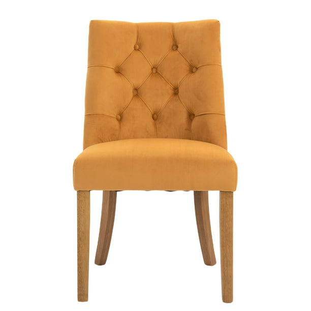 Loalirando Upholstered Dining Chair, George Leather Dining Chair Tufted Nailhead Trim