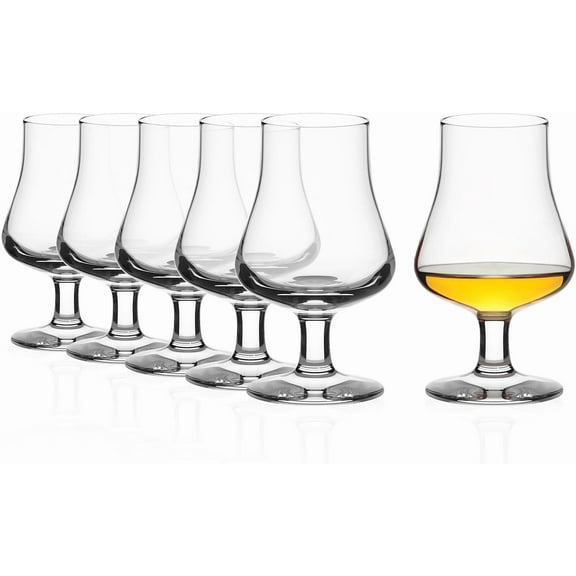 Stölzle Lausitz Set of 6 Whiskey Tasting Glasses (6.5 Fl oz). Crystal Whiskey Glasses For Men & Women. Dishwasher Safe, Durable Bourbon Gifts For Men - Genuine Stölzle Whiskey Glass Set