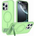 thumbnail image 1 of Funda Magnética Invisible con Soporte para iPhone 16 Pro Max 6.9", Verde Claro, 1 of 7