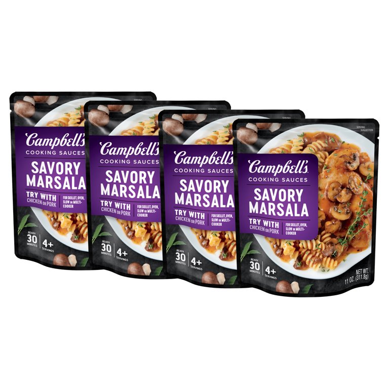 Campbell's Cooking Sauces, Savory Marsala, 11 Oz Pouch (Case of 6)