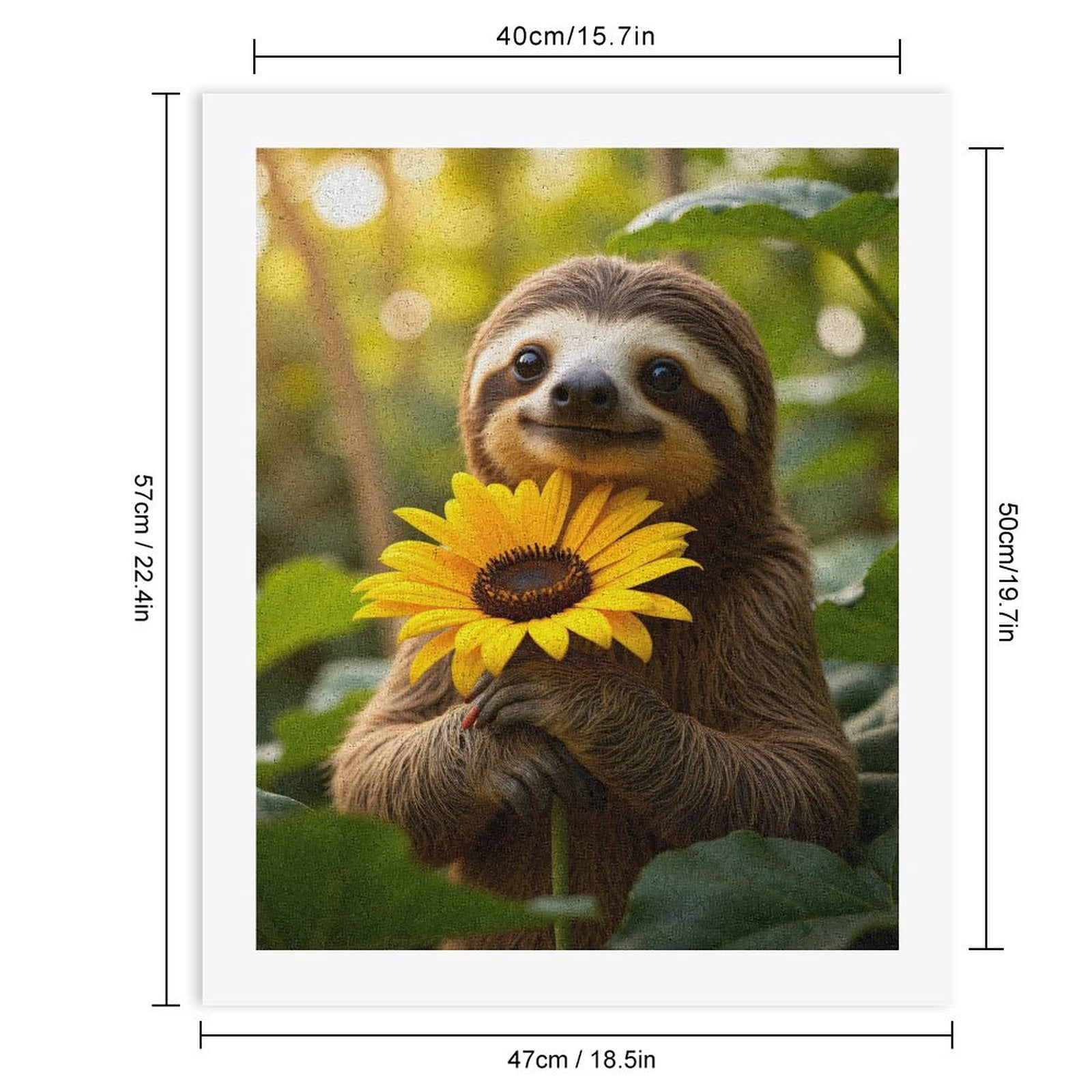 Paint by Numbers Kit for Adults, Sloth Sunflower Joyful Moment Paint by Numbers, Easy Paint by Numbers Kit for Adults Beginner, DIY Adult Paint by Number Kits on Canvas, 12x16in Home Decor