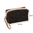 thumbnail image 2 of Portable Girls Storage Organizer Lanyard Handbag Bronzing Zipper Lady Clutch Toiletry Bag Cosmetic Storage Bag Makeup Bag BLUE, 2 of 8