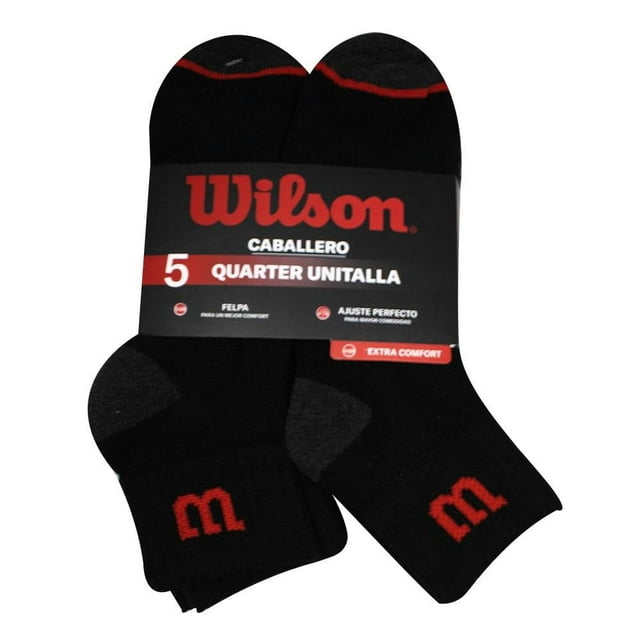 Tin Wilson para Hombre, Quarter Negro 5 Pares Unitalla