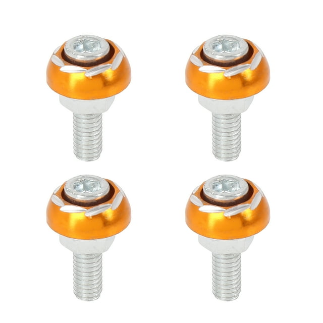 Unique Bargains 4pcs 6mm Metal Motorcycle License Plate Frame Bolt Screw Fastener