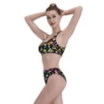 thumbnail image 5 of Daiia Bright Mushrooms printed 2 piece Swimsuit Bikinis for Women High Waisted Racerback Bathing Suits Summer Tummy Control Scoop Neck Swimwear-X-Large, 5 of 8