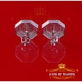 thumbnail image 6 of King of Bling's 0.33ct Diamond Hip Hop Women White Stud Octagon Earring In 925 Sterling Silver, 6 of 12