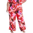 thumbnail image 1 of Nina Parker Womens Exploded Geo Swirl Wide Leg Relaxed Casual Pants, red, Plus Size, 3X, 1 of 1