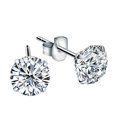 thumbnail image 4 of Pendientes de plata S925 con gemas de diamantes blancos Pendientes de plata Pendientes pequeños Joyas, 4 of 4