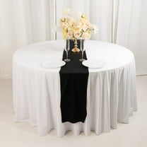Efavormart BLACK Premium Polyester Table Top Runner For Weddings Birthday Party Banquets Decor Fit Rectangle and Round Table