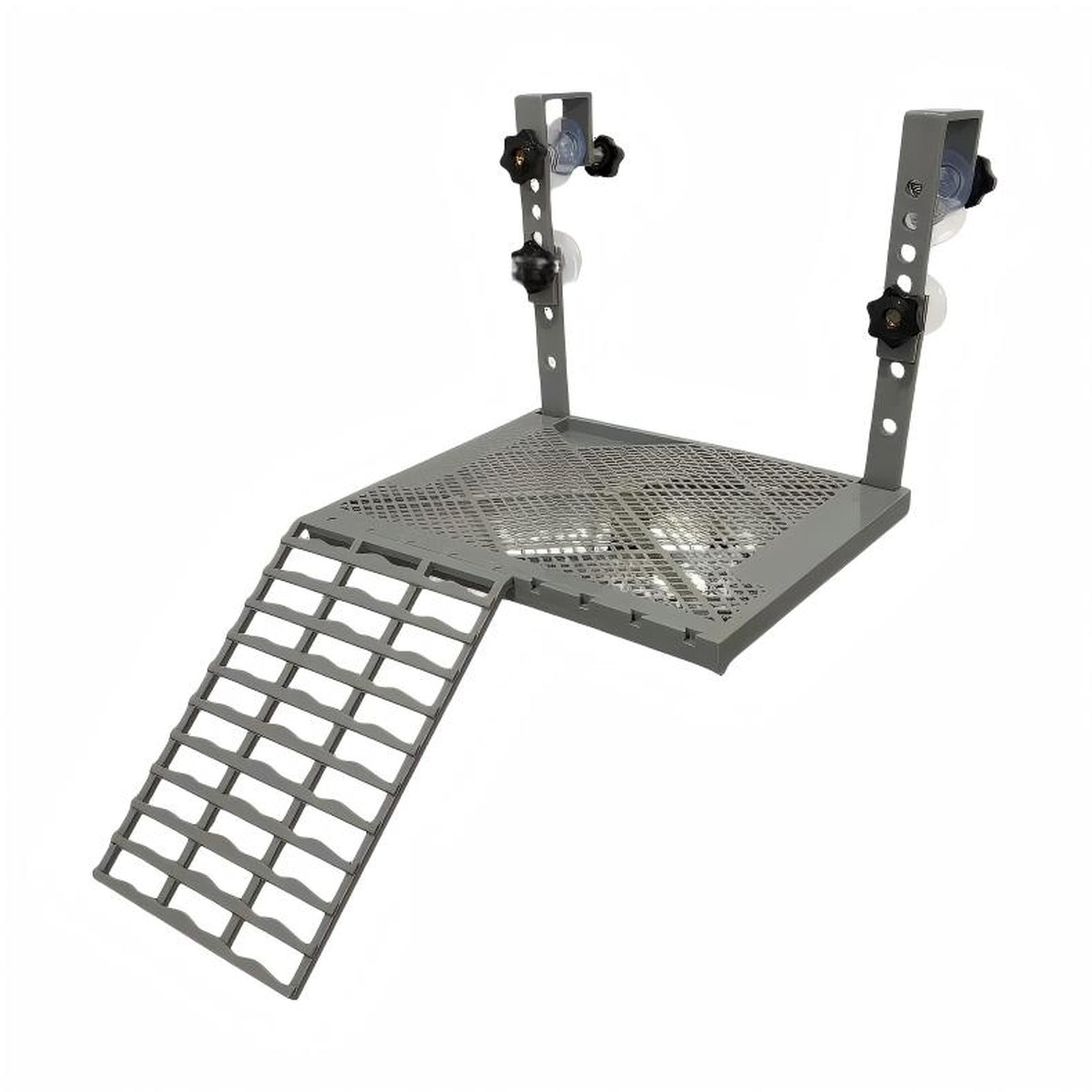 Hanging Turtle Basking Platform 9.84" L X 7.87" W, Adjustable Suspended Tortoise Rest Dock with Non-Slip Ramp, Durable Acrylic Aquarium Tank Decor Accessory for Terrapin Climbing Sun Bathing