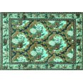 thumbnail image 1 of Ahgly Company Machine Washable Indoor Rectangle Persian Turquoise Blue Traditional Area Rugs, 2' x 4', 1 of 4
