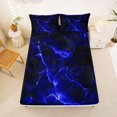 thumbnail image 5 of Homewish Neon Navy Lightning Bed Sheets,Aesthetic Artwork Full Size Sheets,4 Pieces,1 Flat Sheet, 1 Fitted Sheet and 2 Pillowcases, 5 of 6