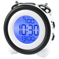 Unique Bargains Backlight Design Loud Alarm Clock Black 4.3"L x 2.4"W x 4.3"H