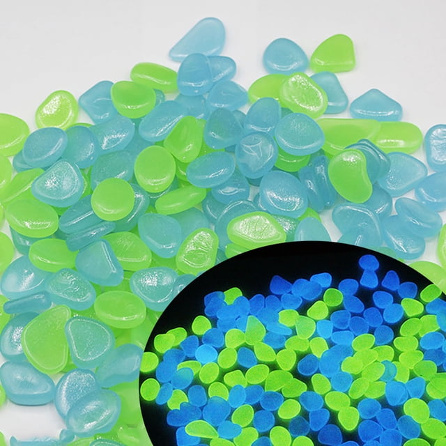 Galets Phosphorescents, Pierres Lumineuses pour Jardin et Aquarium, Roches Décoratives en Résine Non Radioactive pour Allée et Aquarium (Lot de 100 Pcs)