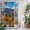Mustard, Olive, variant on Window View Shower Curtain - Water Repellent Fabric Shower Curtains Washable, Autumn Mountain Fall Maple Trees Decorative Polyester Cloth Bathroom Curtains Modern Bath Decor 72"x72"