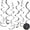 Black, variant on 30 pcs Gold Hanging Swirl Decorations Swirls Party Decorations Plastic Party Streamer for Ceiling, 26"