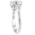 thumbnail image 2 of Edge Jewel Stamped 14k White Gold Over Engagement Ring - 1 Ct Round Cut Lab Created Simulated Diamond Women's Wedding Rings - Diamond Wedding Anniversary Gifts - Promise Rings for Girlfriend, 2 of 5