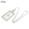 thumbnail image 3 of Uxcell 4.3"x2.8” Vertical Clear Window ABS ID Badge Holders with Lanyard White 4Pack, 3 of 6
