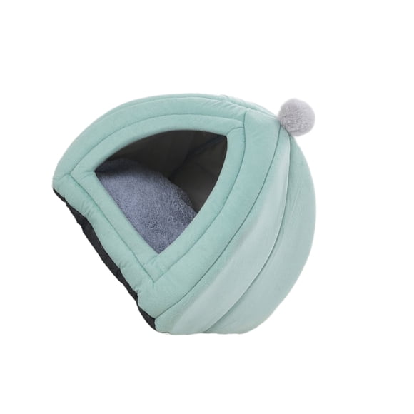 Methold Casa portátil para el hogar para mascotas, nido de descanso de invierno para interiores, tienda para dormir de felpa, Animal pequeño, Suministros para gatos Verde 33x33x36cm