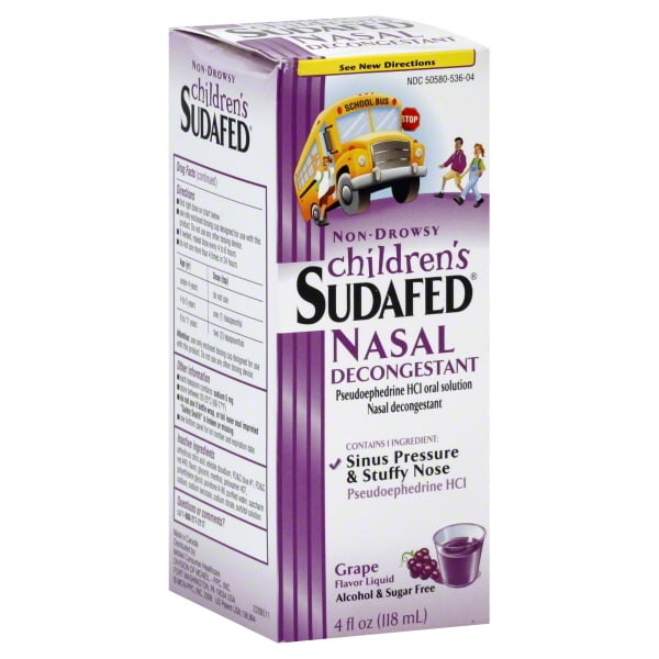 Sudafed Children�s Grape NonDrowsy Nasal Decongestant