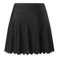 thumbnail image 5 of XIAONU Women's Scalloped Hem Swim Skirt Solid Summer Beach Swim Bottom Skort, 5 of 8