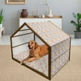 thumbnail image 2 of Paisley Pet House, Colored Patterned Backgrounded with Old Paisley Flowers and Circles Art, Outdoor & Indoor Portable Dog Kennel with Pillow and Cover, 5 Sizes, Multicolor, by Ambesonne, 2 of 4