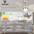 thumbnail image 3 of Ventilador de Techo con Luz para Recámara: Ventilador de Techo Pequeño y Silencioso de 30 Pulgadas con Control Remoto - 6 Velocidades y 3 Cc - Motor CC Reversible - Uso en Interiores y Exteriores - 3 Aspas Gris, 3 of 7