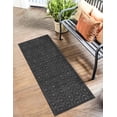 thumbnail image 5 of Unique Loom Outdoor Trellis Textured Collection Area Rug - Spatial (2' x 6' Runner Charcoal/Ivory), 5 of 8