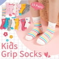 thumbnail image 5 of Girls Non Slip Socks 15 Pairs, Toddler Soft Cartoon Socks with Gripper for Girls 1-7 Years, 5 of 7