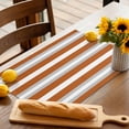 thumbnail image 3 of Placemats Set of 4, Orange Stripe Place Mats Grey Simple Striped Tablemats Washable Placemat Table Decoration for Kitchen Table Dinner Party Home Decor Indoor Outdoor 13x19 Inch, 3 of 9