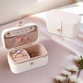 thumbnail image 1 of Soft PU Travel Jewelry Organizer with Multi Compartment, Scratch-Resistant Lining, Portable & Space-Saving for Necklaces Rings Earrings, Compact Case for Vacation Business Trips, 1 of 5