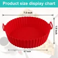 thumbnail image 2 of Liners for Air Fryer, Reusable Air Fryer Silicone Liners, Round Air Fryer Basket Insert, Non-stick Airfryer Pot for 3QT to 5 QT Air fryer Accessories, 7.5 inch,2-Pack, Red+Pink, 2 of 6