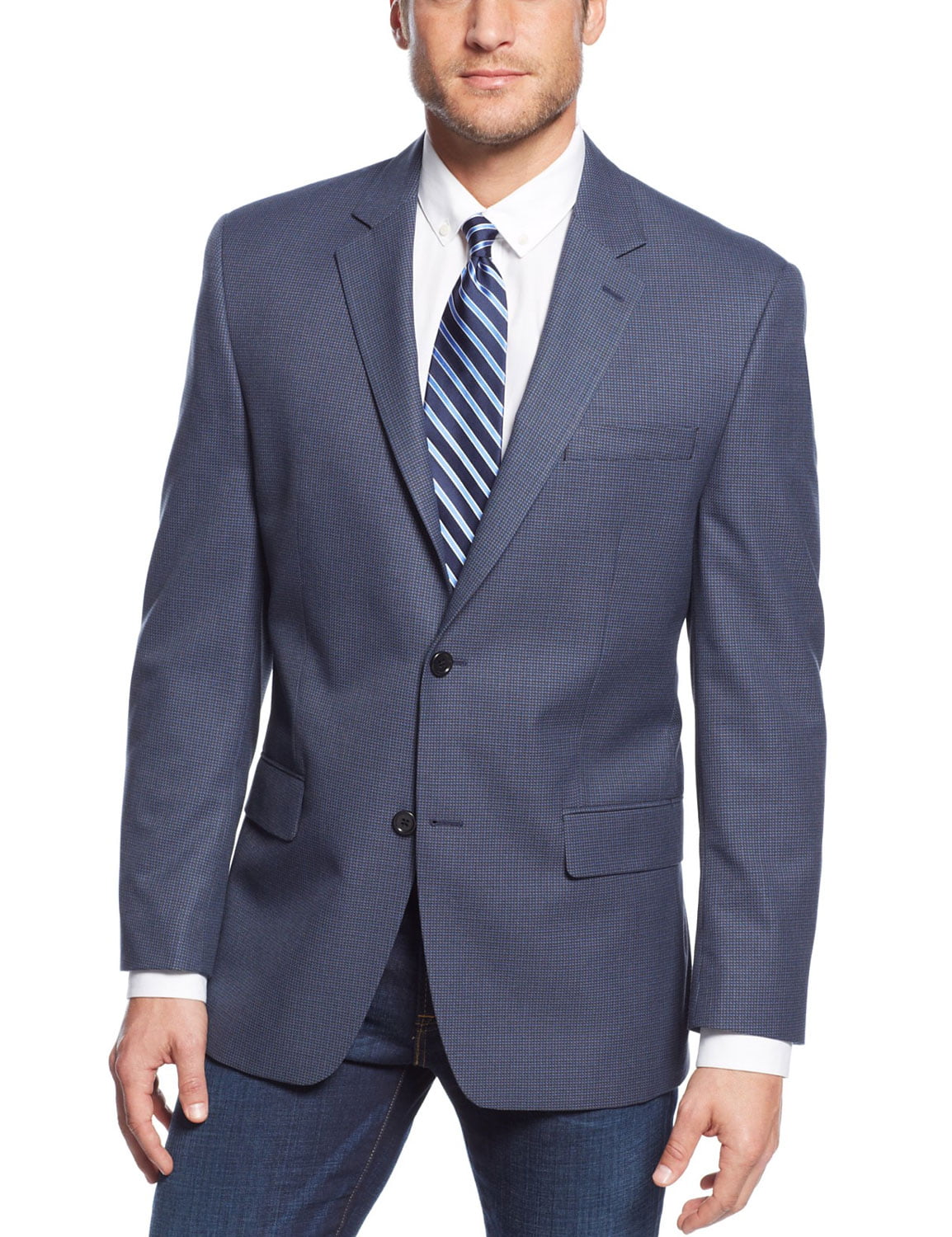 Michael Kors - Regular Fit Blazer Navy Blue Neat Two Button Sportcoat ...