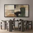 thumbnail image 5 of Large Framed Canvas Wall Art Print Neutral Abstract Landscape with Green and Black Accents for Living Room Decoration - 60"x30" Black Frame, 5 of 8