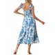 thumbnail image 3 of INSPIRAR CHIC Vestido de verano sin mangas para mujer con tirantes de espagueti, fruncido, estampado floral, estilo bohemio, con bolsillos, azul L, 3 of 5