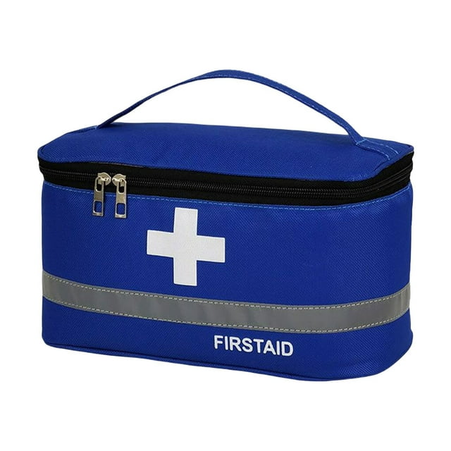 First Aid Kit Bag Lightweight Handle Handle Medicine Bags Space Saving Oxford Cloth Medical Box Kitchen Sport Emergency Blue Large