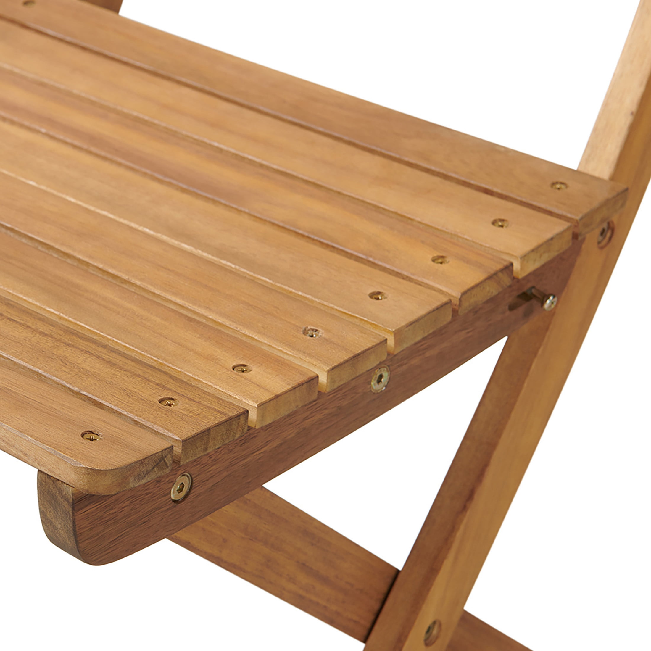 Cabot Folding Outdoor Bistro Table & Chair Set (Round Table & 2 Chairs) - Weather Resistant & Easy to Store Acacia Wood Dining Set for Patio, Balcony, & Garden