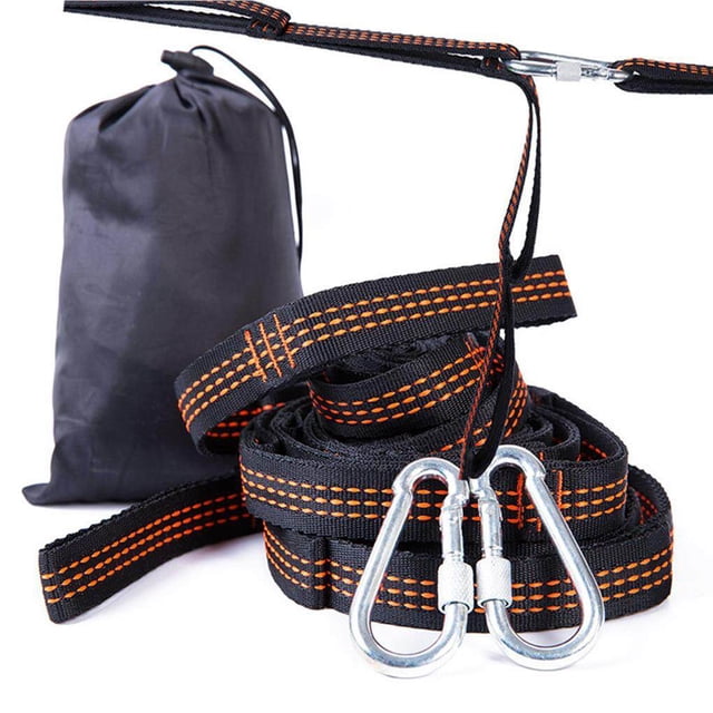 ziyahi 2pcs Super Strong Hammock Straps with Carabiners Buckles Camping Hiking Tree Hanging Belt Rope