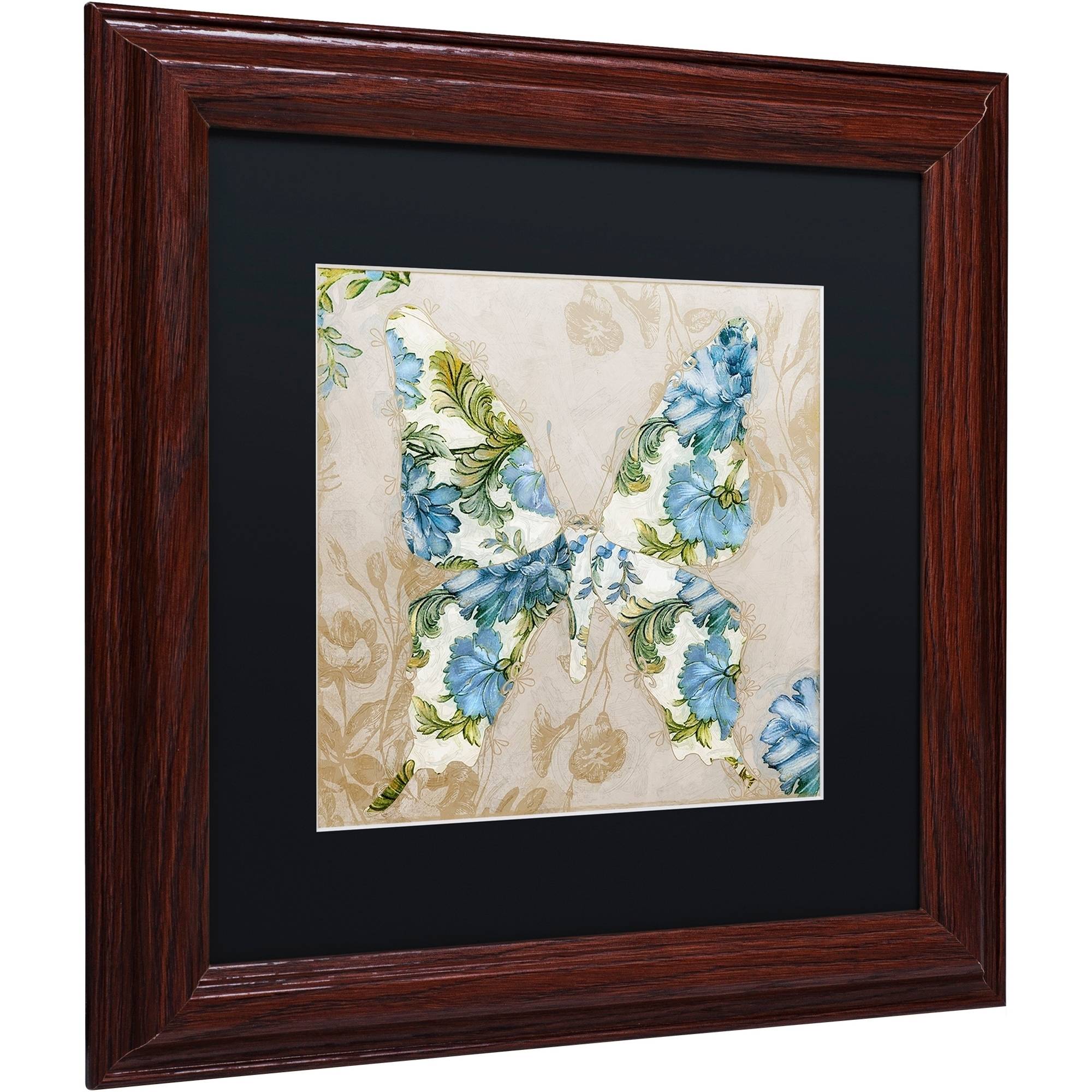 Trademark Fine Art "Winged Tapestry I" Canvas Art by Color Bakery Black Matte, Wood Frame