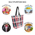 thumbnail image 7 of FORMRS Womens Canvas Tote Bag with Zipper Inner Pocket Shoulder Handbag, Red Teal Stripes, 7 of 7