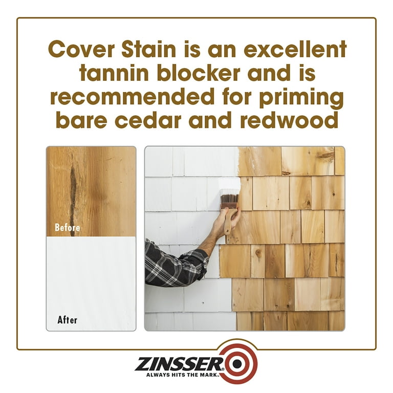 White, Zinsser Cover Stain Low VOC Stain Blocker Primer Flat