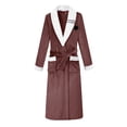 thumbnail image 4 of Mens Bathrobe Mens Thick Wool Long Towl Robe Matching Color Bathrobe Home Mens Bath Robe Brown M, 4 of 5