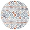 thumbnail image 4 of SAFAVIEH Berber Dusan Abstract Shag Area Rug, 7' x 7' Round, Blue Rust/Ivory, 4 of 7