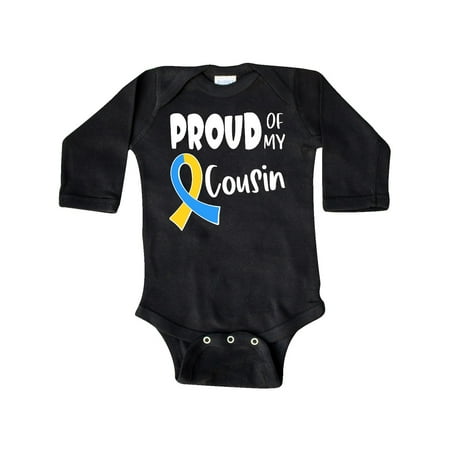 

Inktastic Proud of my Cousin Down Syndrome Awareness Gift Baby Boy or Baby Girl Long Sleeve Bodysuit