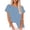 Summer Tops for Women Light Blue, variant on Womens Cotton Linen Summer Tops, Short Sleeve Shirts for Women Casual Lightweight Loose Fit Crewneck T-Shirts with Buttons