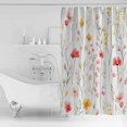 thumbnail image 4 of 60x72 Inch Shower Curtains for Bathroom Spring Floral Fabric Bath Curtain Decor Botanical Summer Flowers Watercolor Waterproof Restroom Curtains Shower Set Accessories with 12 Hooks 60 Inch, 4 of 6