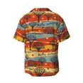 thumbnail image 6 of Lsque Vibrant Autumn Forest Hues print Men's Cuban Collar Short Sleeve Shirt Summer Beachwear Casual Button Down Fashionable Vacation Leisure Shirt-XX-Large, 6 of 7